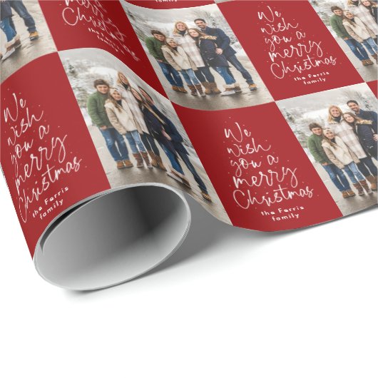 Weihnachts-Foto Geschenkpapier (Rolleneckpunkt)