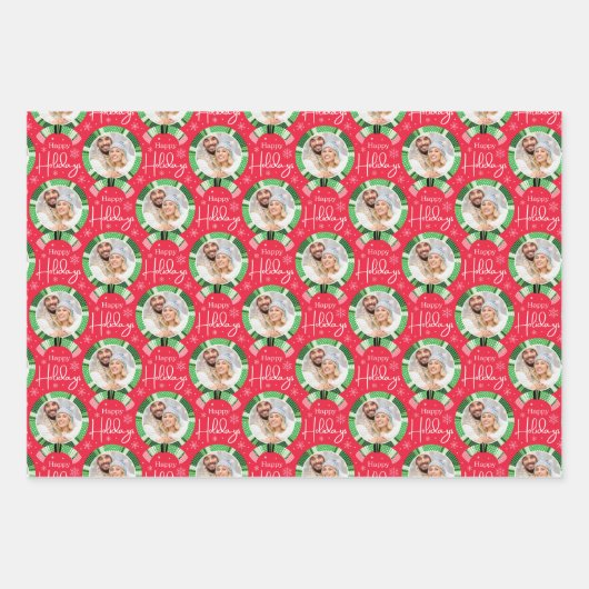 Weihnachts-Foto Geschenkpapier Set (Vorderseite 2)