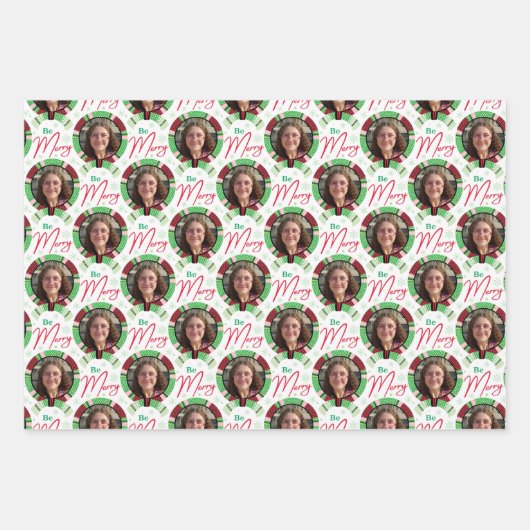 Weihnachts-Foto Geschenkpapier Set (Vorderseite)