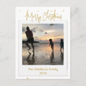 Weihnachts-Foto Gold Merke Postkarte (Vorderseite)