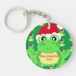 Weihnachts Foto Green Frog Weihnachtsmannmütze Mus Schlüsselanhänger