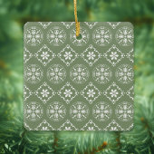 Weihnachts-Foto Grün Muster Personalisiert Keramikornament