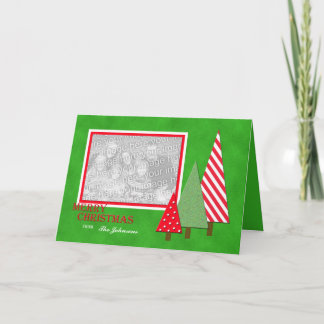 Weihnachts-Foto-Grußkarte — Weihnachtsbäume Feiertagskarte