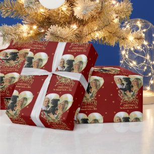 Weihnachts-Foto Heart Gold Glitzer Star Lieblich R Geschenkpapier