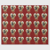 Weihnachts-Foto Heart Gold Glitzer Star Lieblich R Geschenkpapier (Flach)