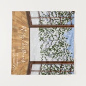 Weihnachts-Foto Hintergrund Winterlandschaft Wandteppich (Vorderseite (Horizontal))