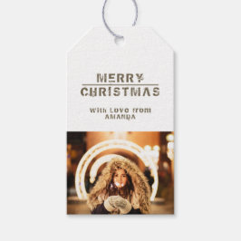 Weihnachts-Foto Holiday Modern Geschenkanhänger