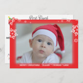 Weihnachts-Foto Holiday Snowflake Einladung (Vorne/Hinten)