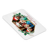 Weihnachts-Foto Holly Berry-Gold-Glitzer-Skript Magnet (Rechte Seite)