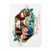 Weihnachts-Foto Holly Berry-Gold-Glitzer-Skript Magnet (Vertikal)