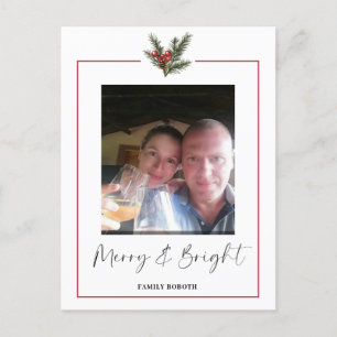 Weihnachts-Foto Holly Branch Holiday Postcard Feiertagspostkarte