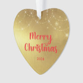 Weihnachts-Foto in Gold und Rot Ornament (Vorderseite)