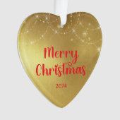 Weihnachts-Foto in Gold und Rot Ornament (Vorderseite)