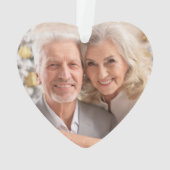 Weihnachts-Foto in Gold und Rot Ornament (Rückseite)