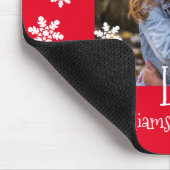 Weihnachts-Foto Jahr Weiße Schneeflocke Rot Mousepad (Ecke)
