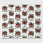 Weihnachts-Foto - Kalligrafie - Whimsikzweige Geschenkpapier (Flach)