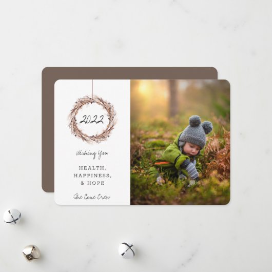 Weihnachts-Foto-Karte Fried Blumenstrauß Feiertagskarte (Vorderseite/Rückseite Beispiel)