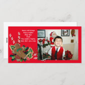 Weihnachts-Foto-Karte Lebkuchen Mann Feiertagskarte (Vorne/Hinten)