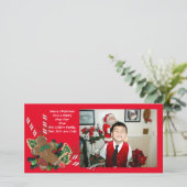 Weihnachts-Foto-Karte Lebkuchen Mann Feiertagskarte (Stehend Vorderseite)