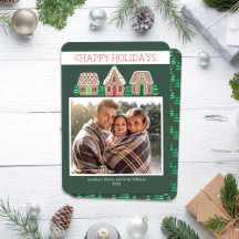 Weihnachts-Foto-Karte mit Lebkuchen-Motiv für die