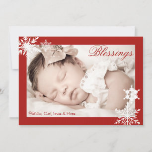 Weihnachts-Foto-Karte mit rotem Rand Feiertagskarte