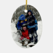 Weihnachts-Foto Keepake Keramik Ornament (Vorne)