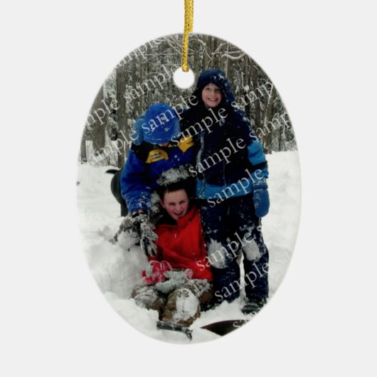 Weihnachts-Foto Keepake Keramik Ornament (Vorne)