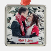 Weihnachts-Foto, Keepake, Silber Ornament Aus Metall (Vorne)