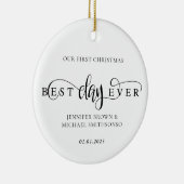 Weihnachts-Foto Keramik Ornament (Rechts)