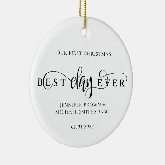 Weihnachts-Foto Keramik Ornament (Rechts)