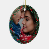 Weihnachts-Foto Keramik Ornament (Rechts)