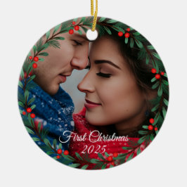 Weihnachts-Foto Keramik Ornament