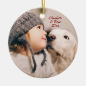 Weihnachts-Foto Keramik Ornament (Vorne)