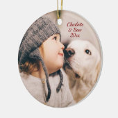 Weihnachts-Foto Keramik Ornament (Links)