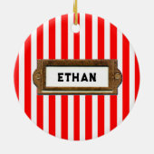 Weihnachts-Foto Keramik Ornament (Hinten)