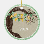 Weihnachts-Foto Keramik Ornament (Hinten)