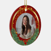 Weihnachts-Foto Keramik Ornament (Rechts)