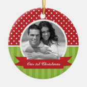 Weihnachts-Foto Keramik Ornament (Vorne)