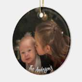 Weihnachts-Foto Keramik Ornament (Links)