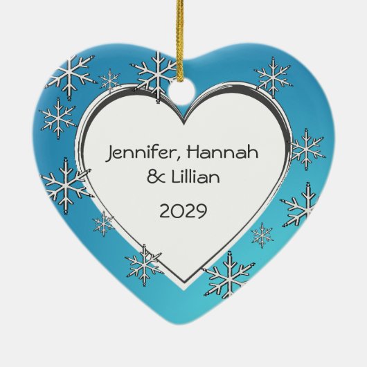 Weihnachts-Foto Keramik Ornament (Hinten)