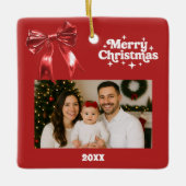Weihnachts-Foto Keramikornament (Vorderseite)