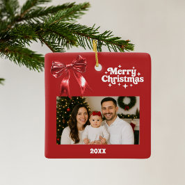 Weihnachts-Foto Keramikornament