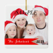 Weihnachts-Foto Keramikornament (Rückseite)