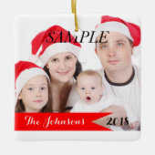 Weihnachts-Foto Keramikornament (Vorderseite)