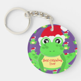 Weihnachts-Foto Lila Frosch Weihnachtsmannmütze Mu Schlüsselanhänger