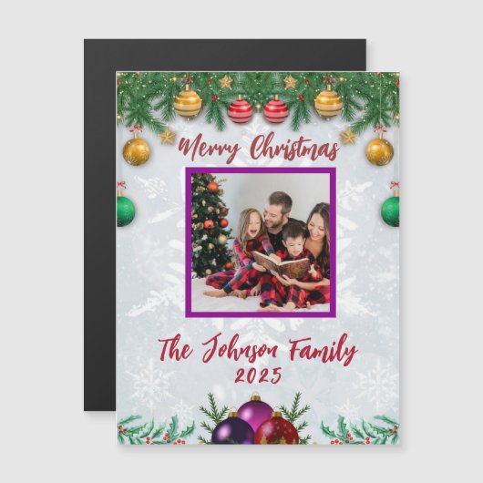 Weihnachts-Foto Magnet (Vorne/Hinten)