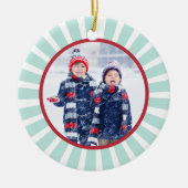 Weihnachts-Foto Merry und Bright Custom Keramik Ornament (Vorne)