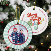 Weihnachts-Foto Merry und Bright Custom Keramik Ornament