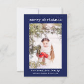 Weihnachts-Foto Minimalistisch Stilkarte Dankeskarte (Vorderseite)