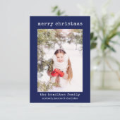 Weihnachts-Foto Minimalistisch Stilkarte Dankeskarte (Stehend Vorderseite)